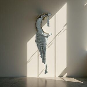 Crescent Moon Dream-Catcher Macramé Hanging Wall Tapestry